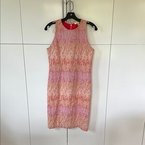 Etcetera Pink and Orange Halter Ombré Sheath Dress